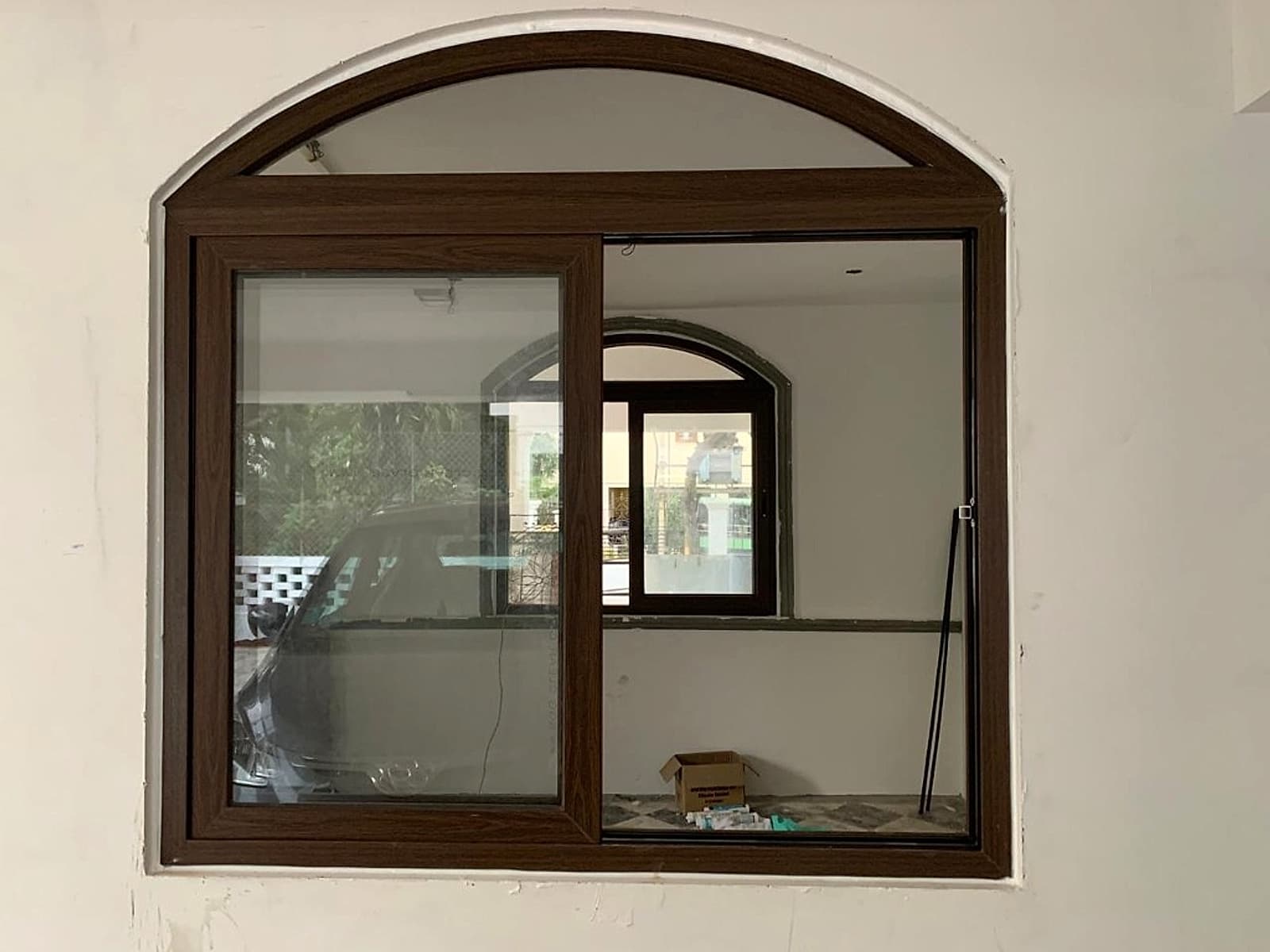 Royal Woodgrain Arch Window